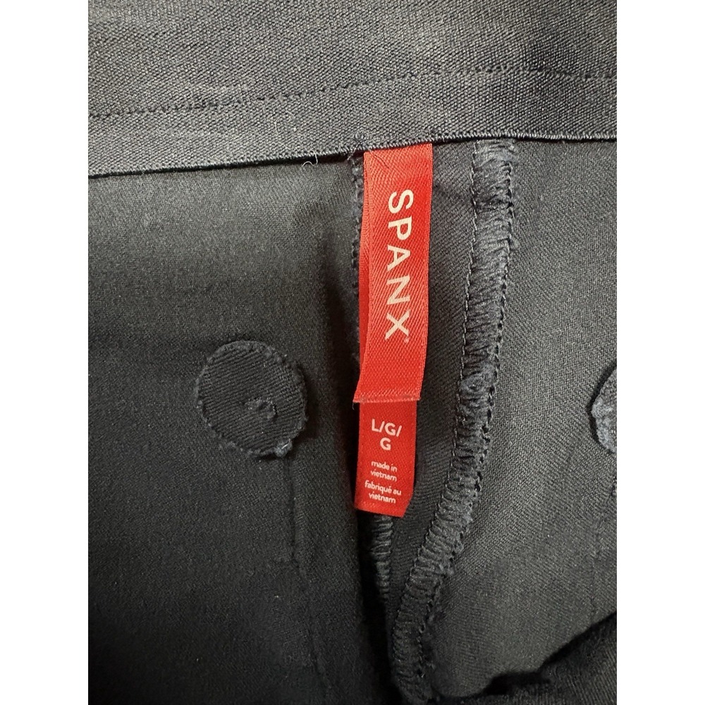 Spanx Polished Kick Flare Pants Women Large Navy Stretch Slash Pockets - Picture 2 of 10